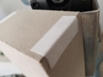 Adhezive tape for corner fixing  for rigid box production